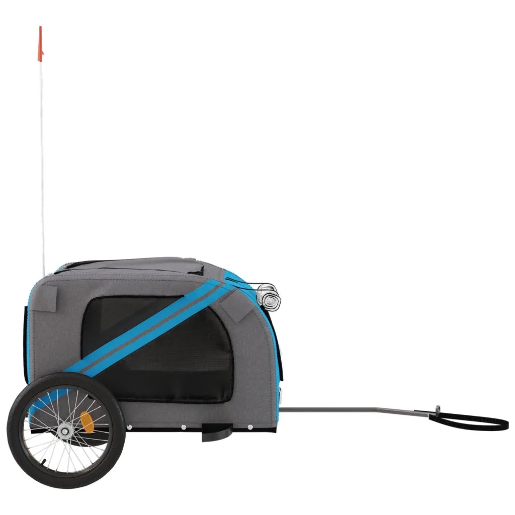 Rimorchio da Bici per Animali Blu e Grigio Oxford e Ferro CFW7597595