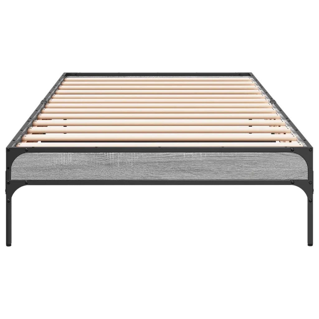 Giroletto Grigio Sonoma 90x200 cm Legno Multistrato e Metallo 845034