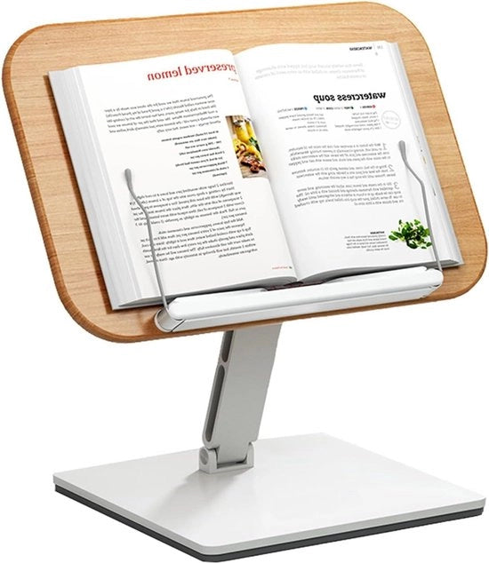 Libreria in legno regolabile per la lettura - contenitore per libri di cucina con base in alluminio.
