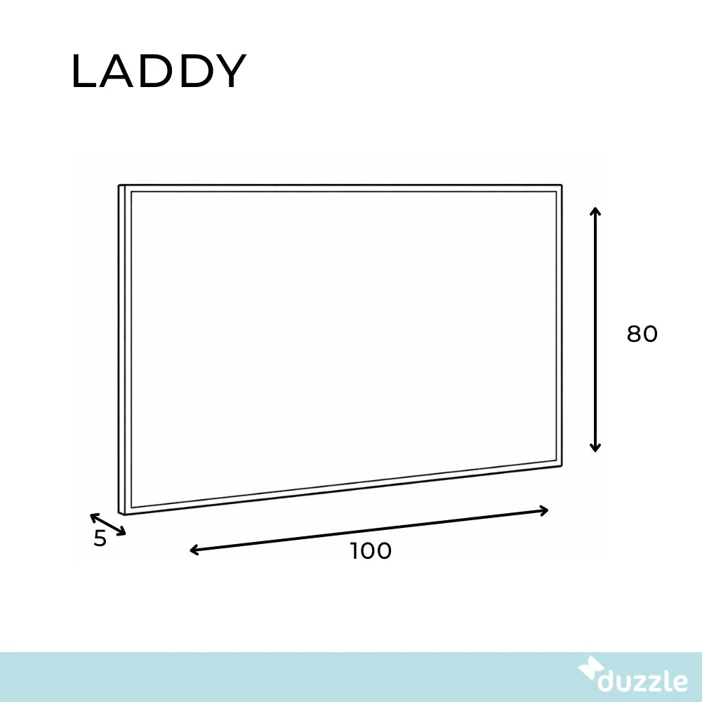 Specchio rettangolare da parete con luce Laddy con cornice in alluminio antracite | Duzzle
