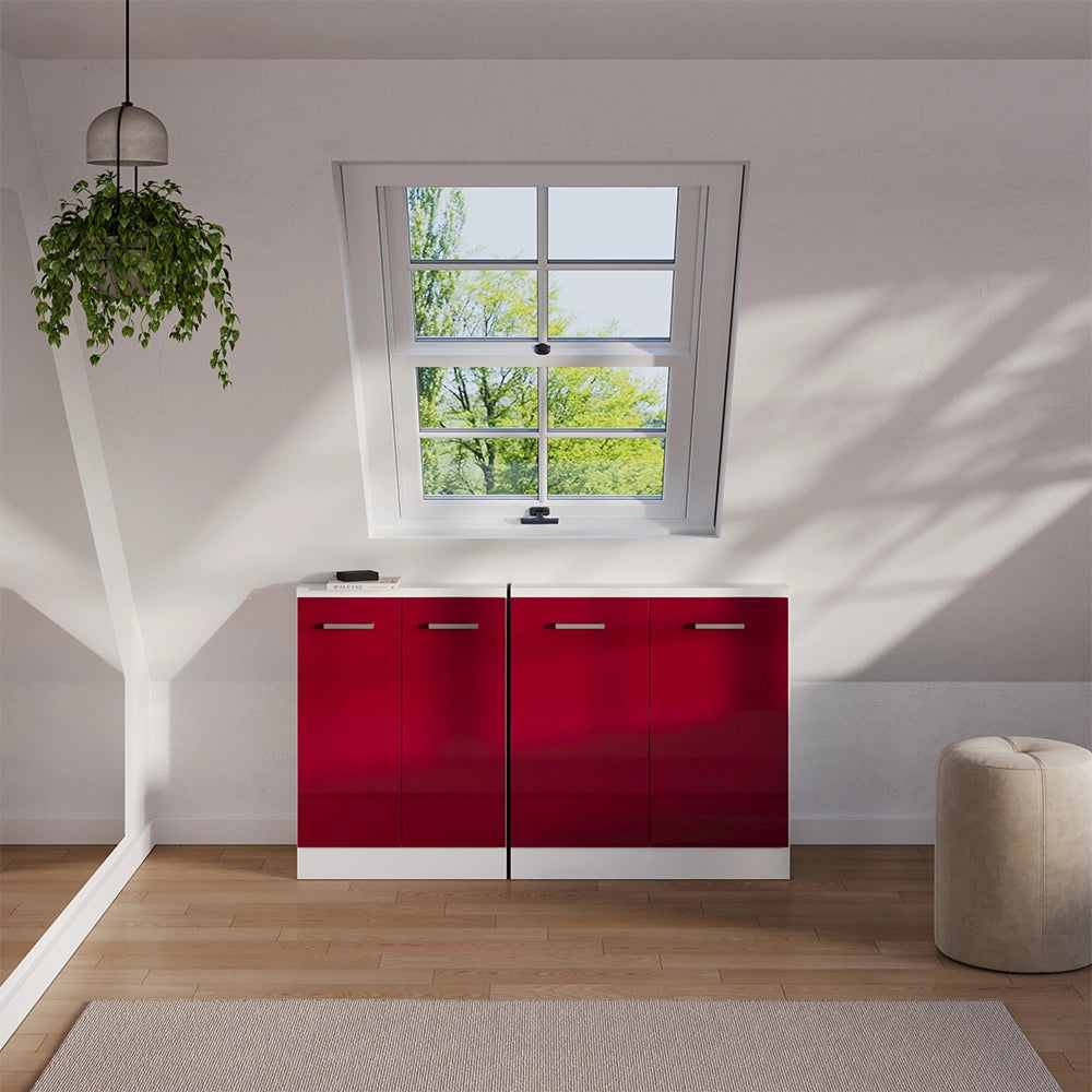 Vicco Mobile sottotetto Rosso lucido con 2 porte