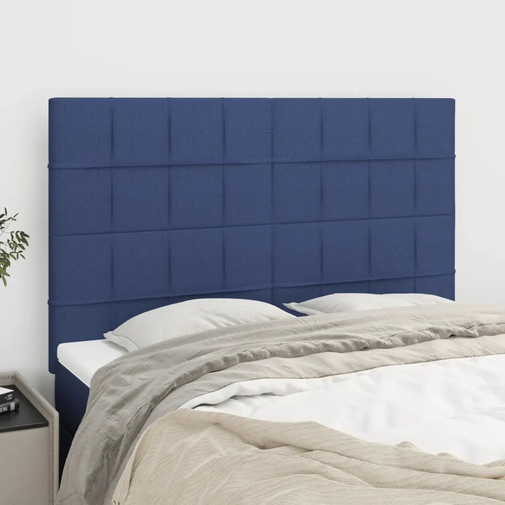 Testiera-Testata-Testiera Decorativa Blu 144x5x118/128 cm Tessuto 393575