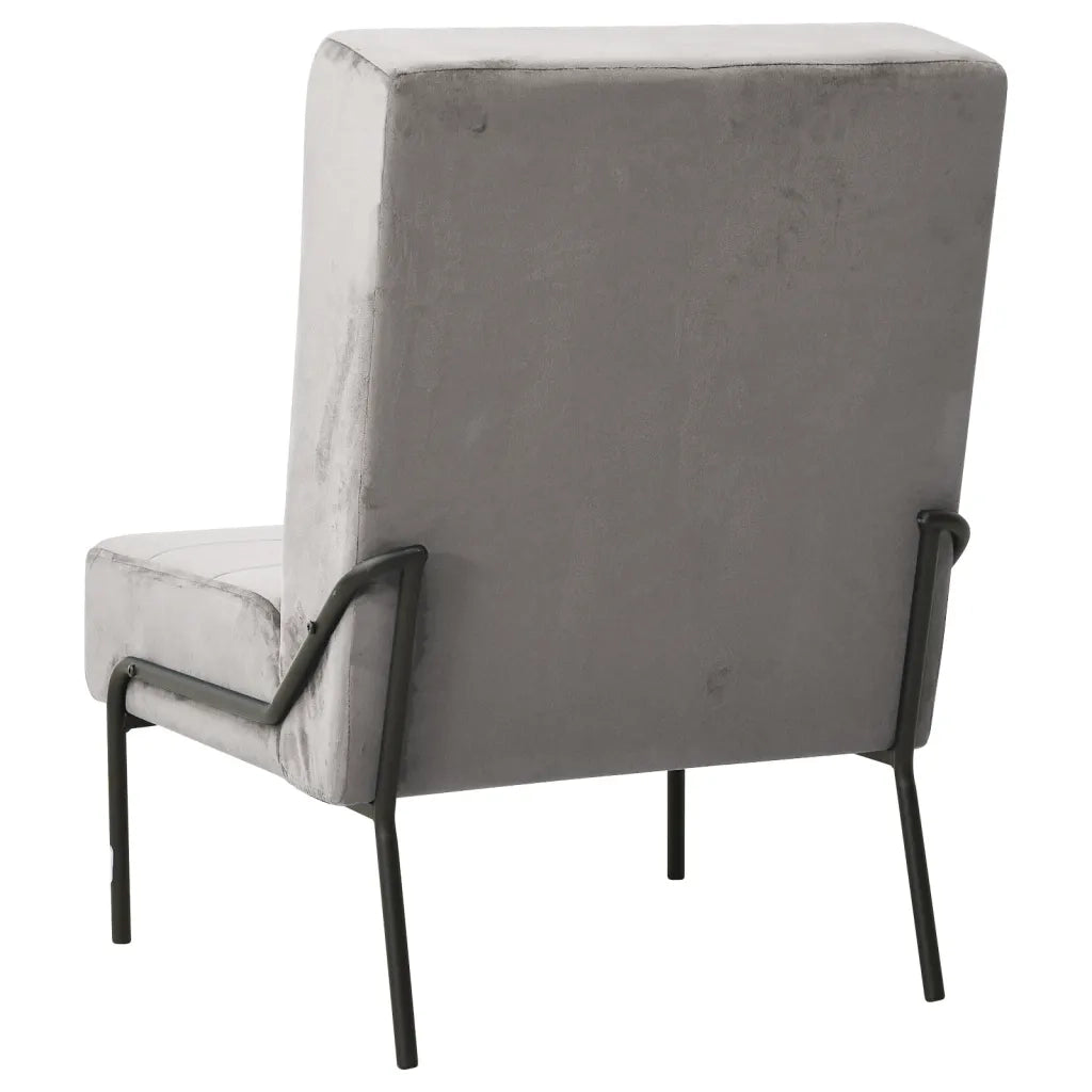 Poltrona Relax 65x79x87 cm Grigio Chiaro in Velluto cod mxl 57243