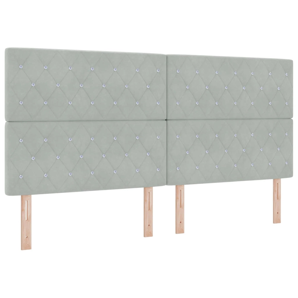 Letto ottomano con materasso Grigio Chiaro 200 x 200 cm Velluto 3457671
