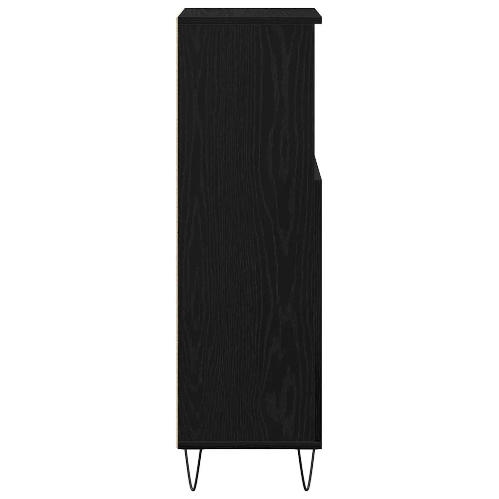 Mobile da Bagno Rovere Nero 30 x 30 x 100 cm Legno multistrato 862885