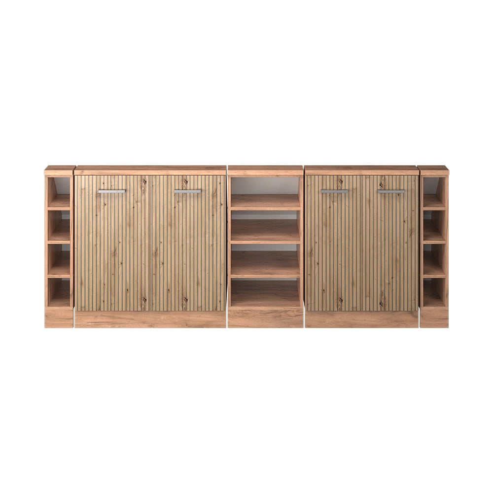 Set di mobili sottotetto Rion Rovere artigianale/Rovere dorato Set di 5 Vicco
