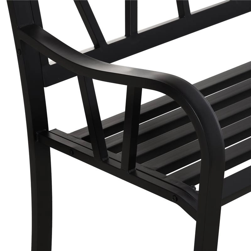 PANCHINA DA GIARDINO 2 POSTI  IN METALLO 128 X 56  X 86 CM NERO