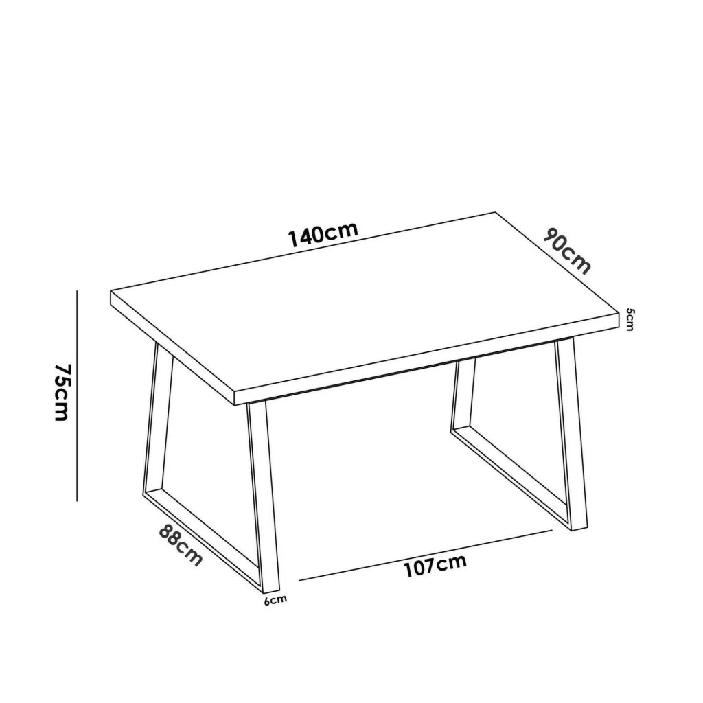Tavolo fisso Amitrax, Tavolo da pranzo multiuso, Tavolo rettangolare da cucina o sala da pranzo, 140x90h75 cm, Rovere Nodi