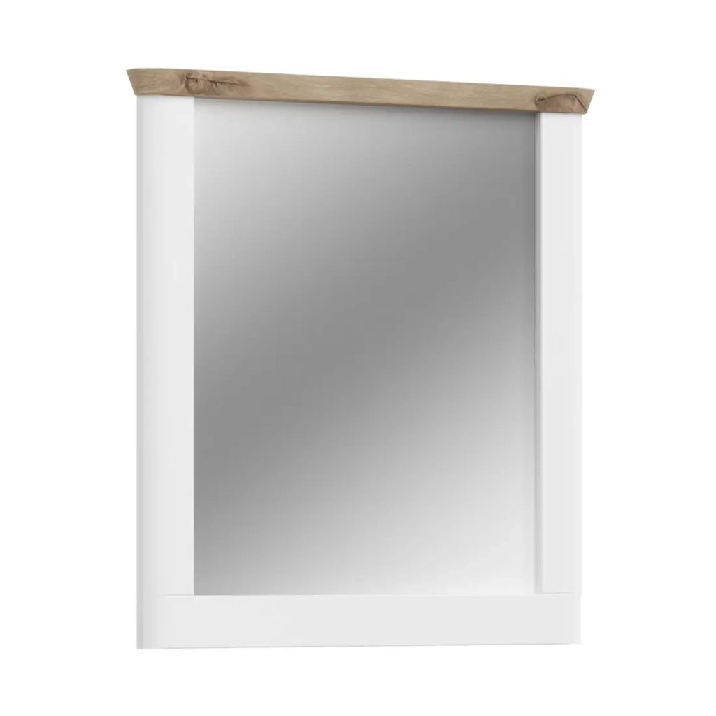 Specchio CAMPAGNA bianco e quercia – 77x87 cm, stile campagna