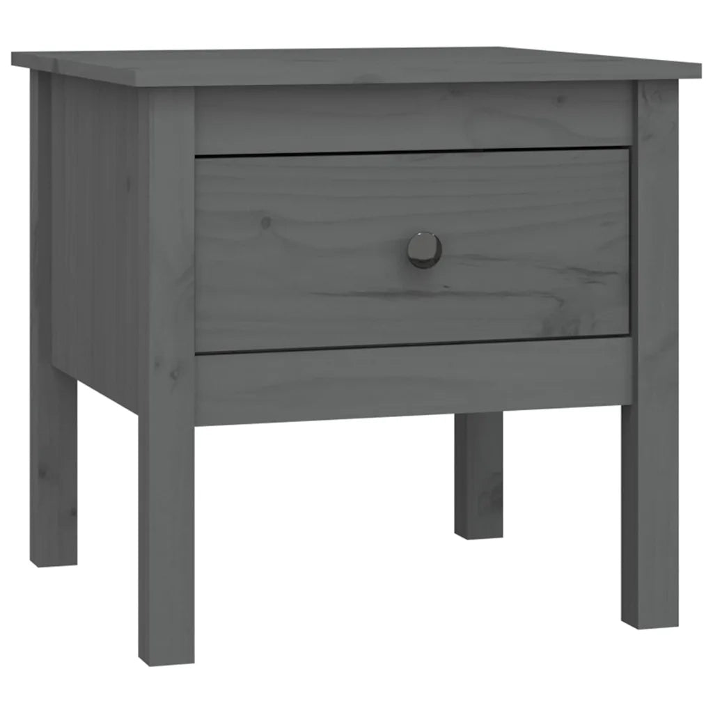 Tavolini 2 pz Grigi 50x50x49 cm Legno Massello di Pino 813799