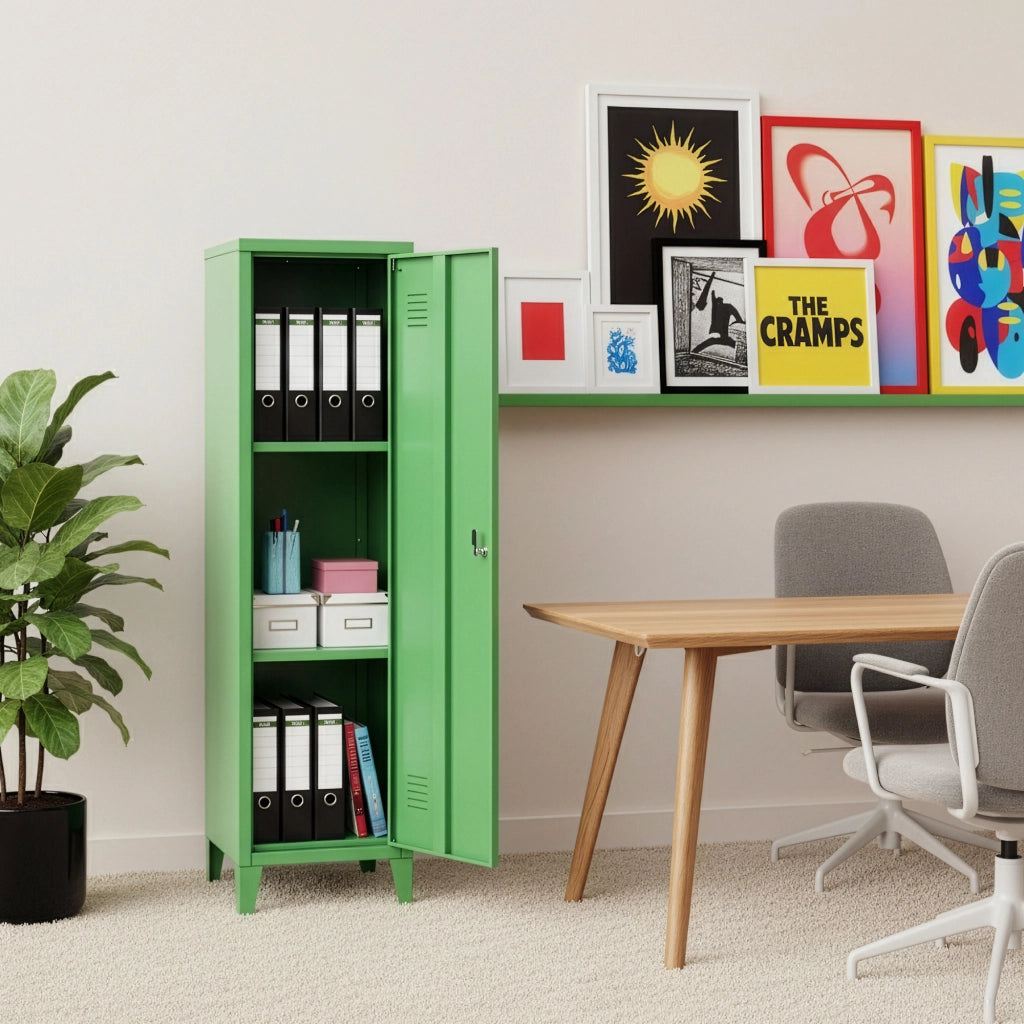 Armadio da Ufficio Kurikka Acciaio Verde Mela [en.casa]