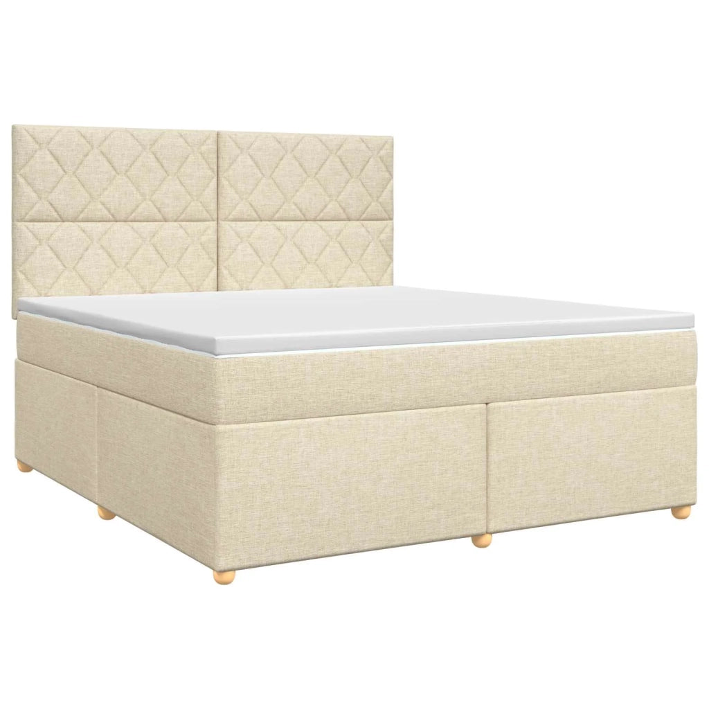 Letto box spring con materasso Crema 160 x 200 cm Tessuto 3453933