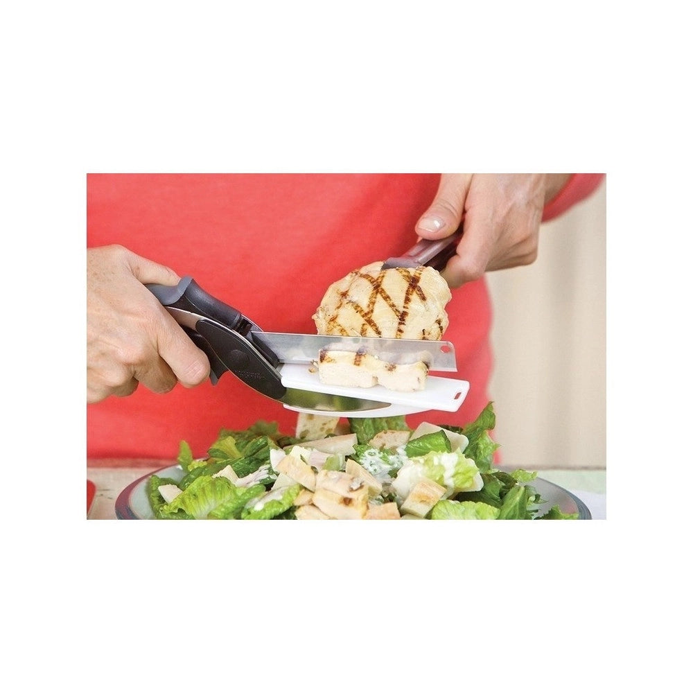 Trade Shop - Forbici Coltello E Tagliere Da Cucina Clever Cutter 2 In 1 Affetta Verdure Carne -