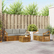 Set divani con cuscino 6 pcs Grigio Naturale e Chiaro