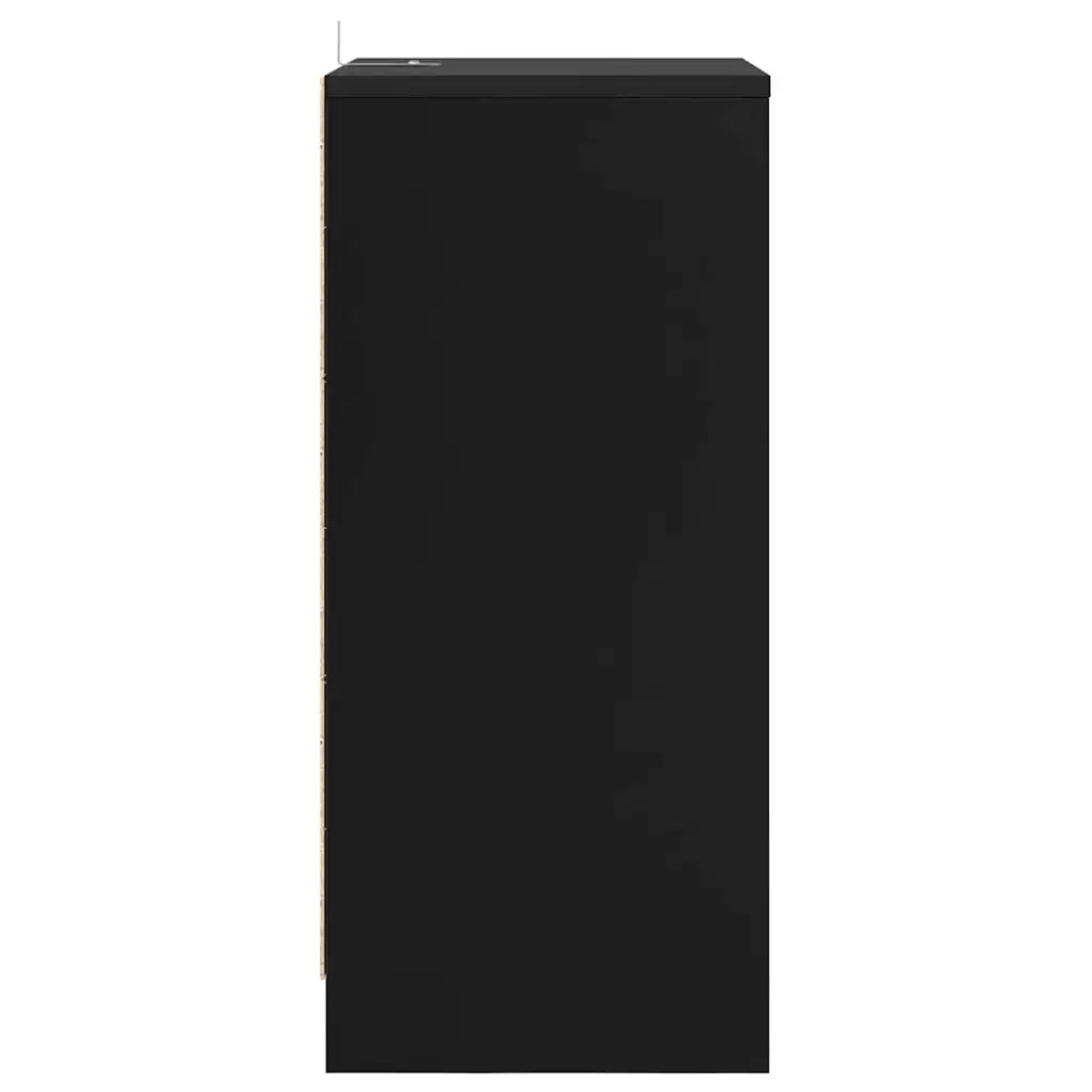 Comodino | Armadio da Notte | Mobiletto da notte con cassetto Nero 40 x 30 x 467 cm Legno multistrato