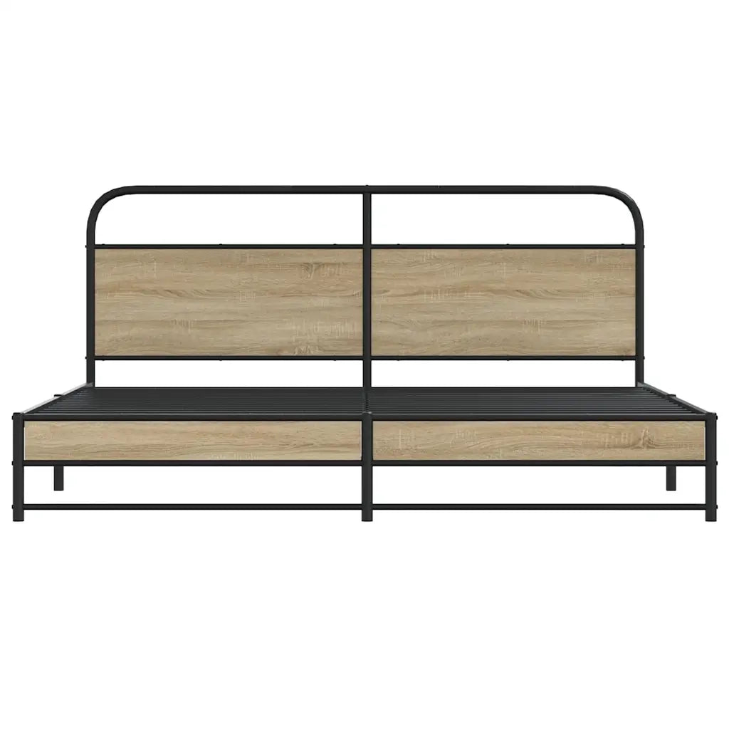 Giroletto senza Materasso in Metallo-Struttura Letto Rovere Fumo 180x200 cm 904356