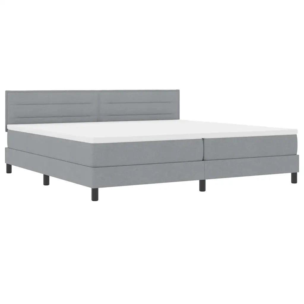 Letto a molle con materasso Grigio chiaro 200 x 200 cm Tessuto 3342156