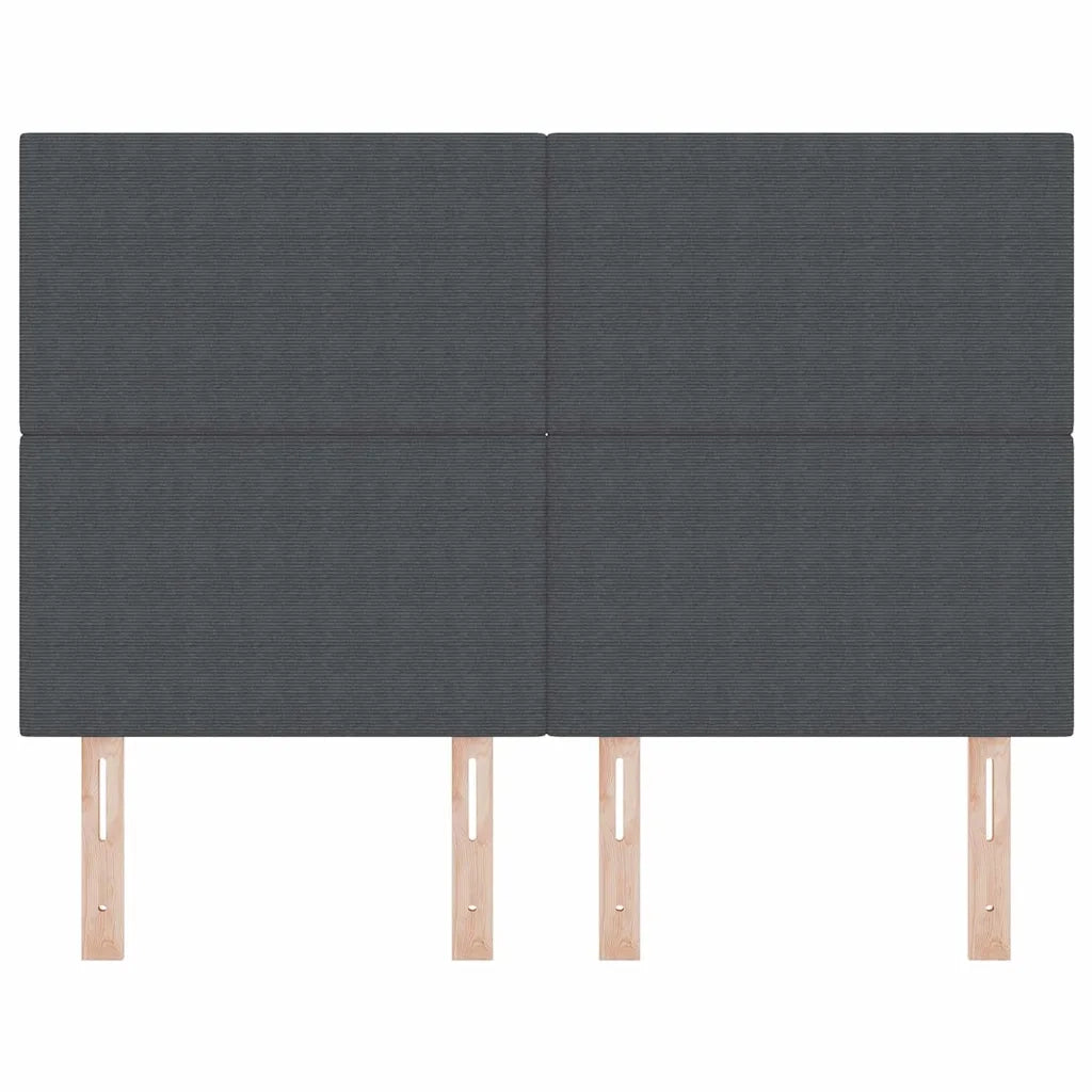 Testiera Grigio scuro 144 cm Tessuto in Cords 3337725