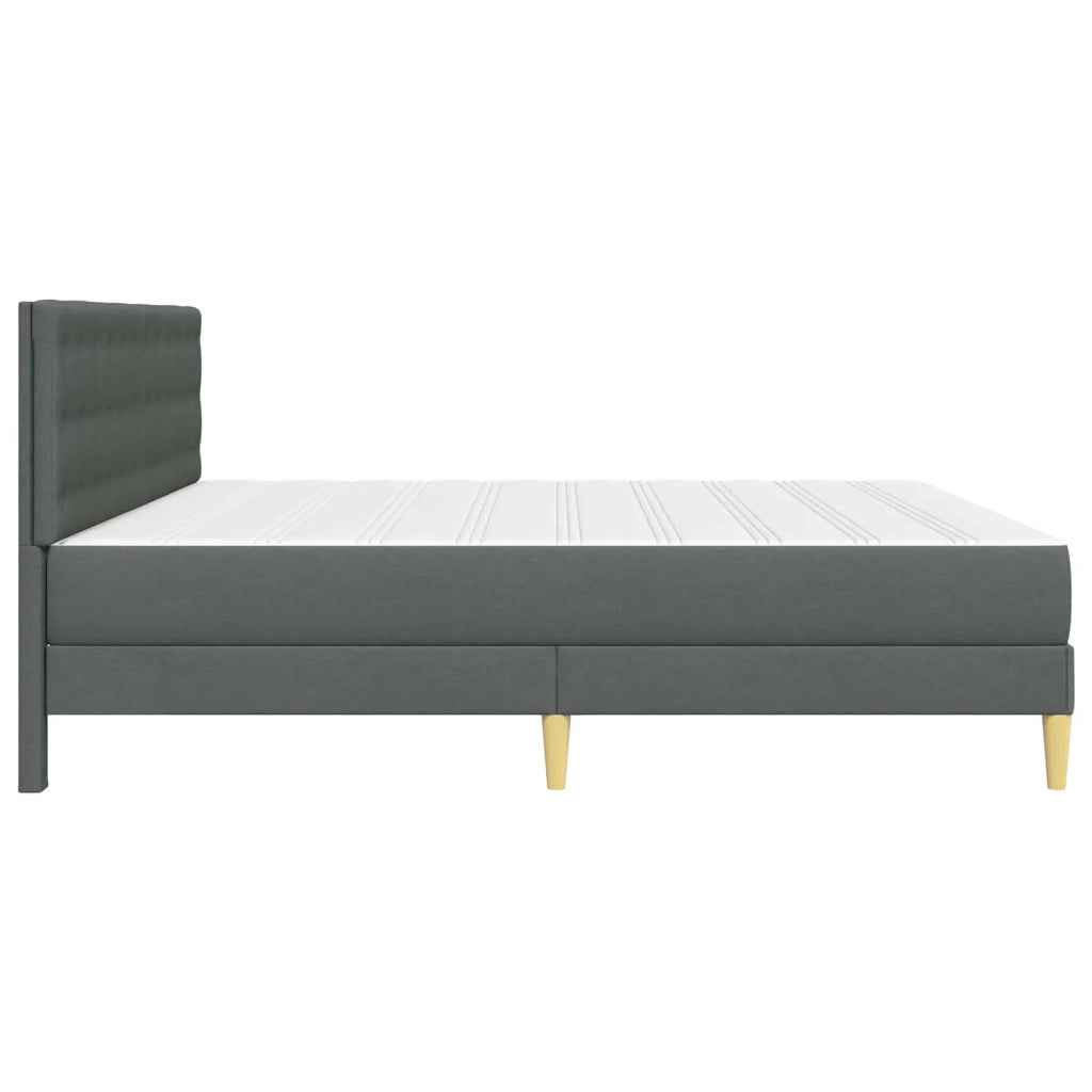 Struttura letto con materasso Grigio scuro 200 x 200 cm Tessuto