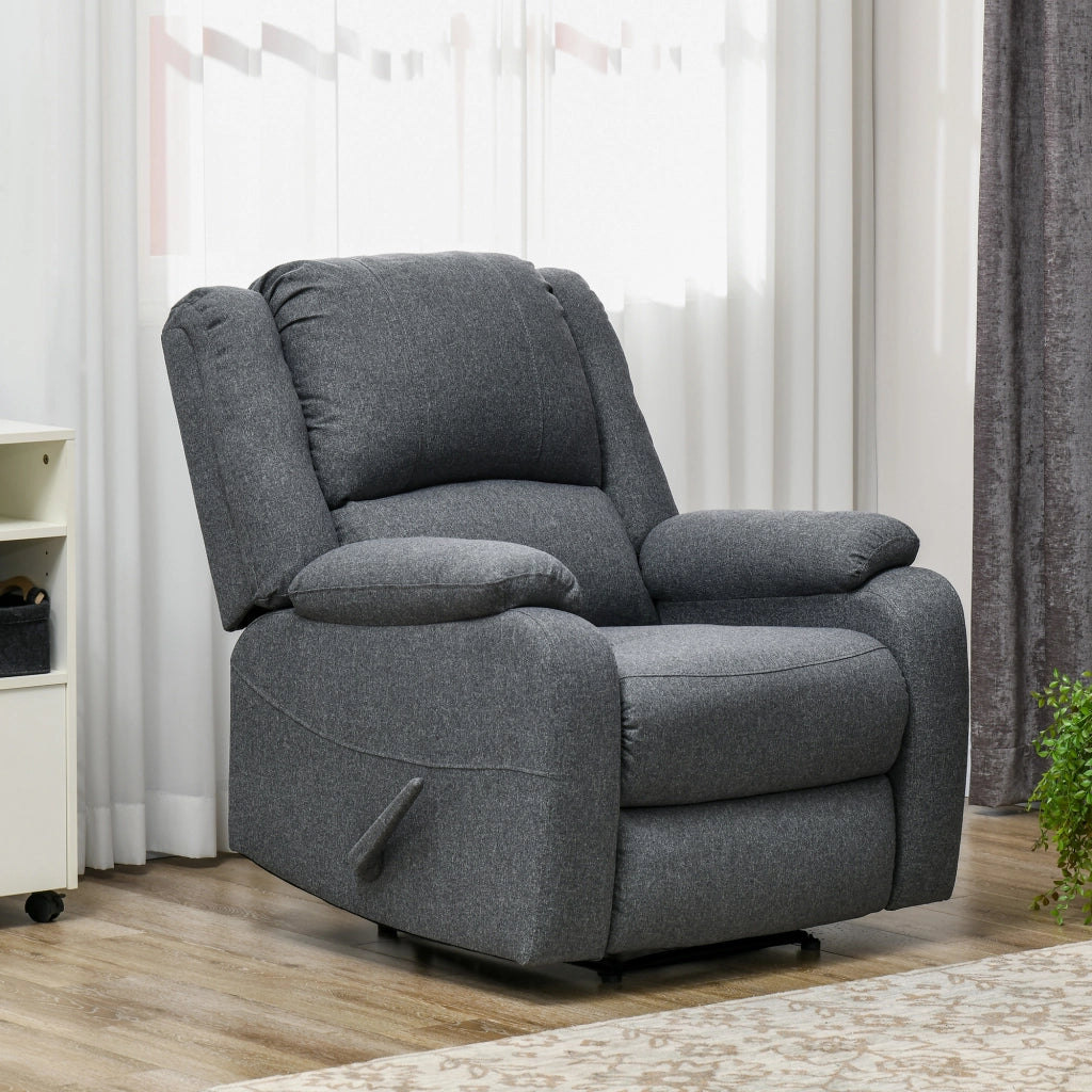 Poltrona Relax Reclinabile con Poggiapiedi Regolabile ¨C zephmum ¨C Grigio 90x96x98