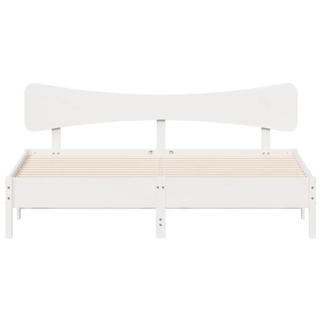 Giroletto senza Materasso Bianco 200x200 cm Legno Massello Pino 3328221