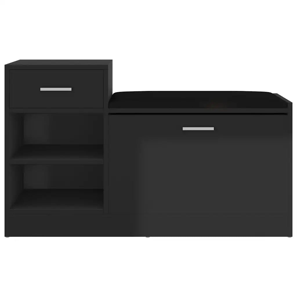 Panca Portascarpe Nero Lucido 94,5x31x57 cm in Truciolato cod mxl 60675