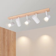 ZMH Plafoniera a 5 luci legno bianco GU10 Plafoniera per camera da letto corridoio