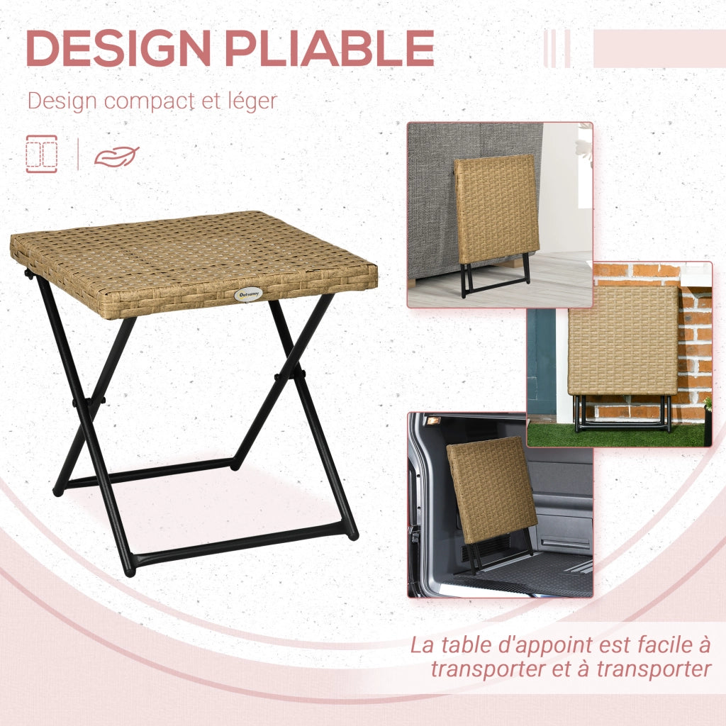Tavolino da giardino pieghevole ¨C Zephmum ¨C Legno e metallo 40x40x40 cm