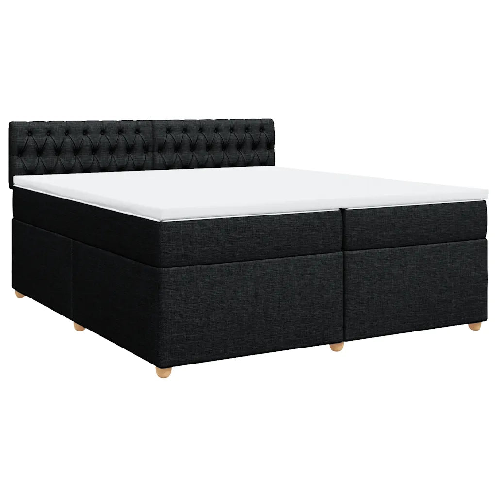 Giroletto a Molle con Materasso Nero 200x200 cm in Tessuto 3286796