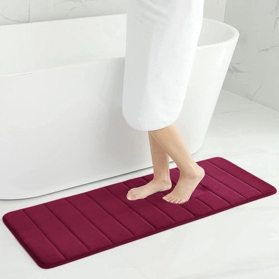 Tappeto di schiuma espansa, assorbente, antiscivolo, lavabile, rosso vino, 40 x 120 cm