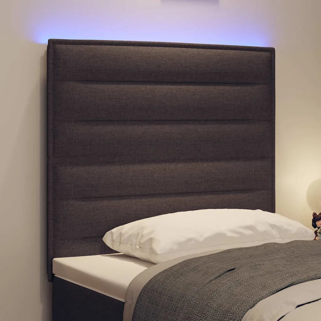 Testiera LED con strisce LED Marrone Scuro 90 cm Tessuto 3338275