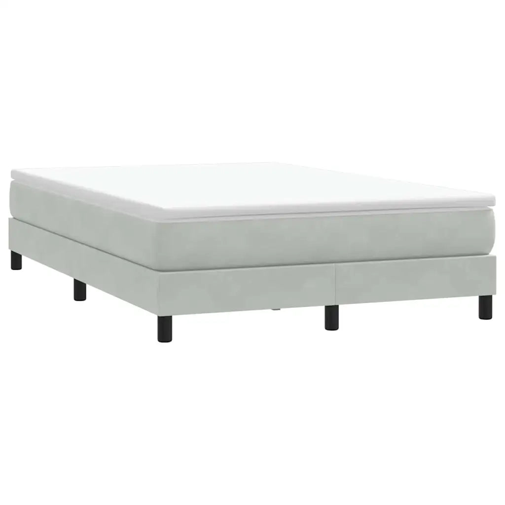 Giroletto a Molle con Materasso Grigio Chiaro 160x220cm Velluto 3315975