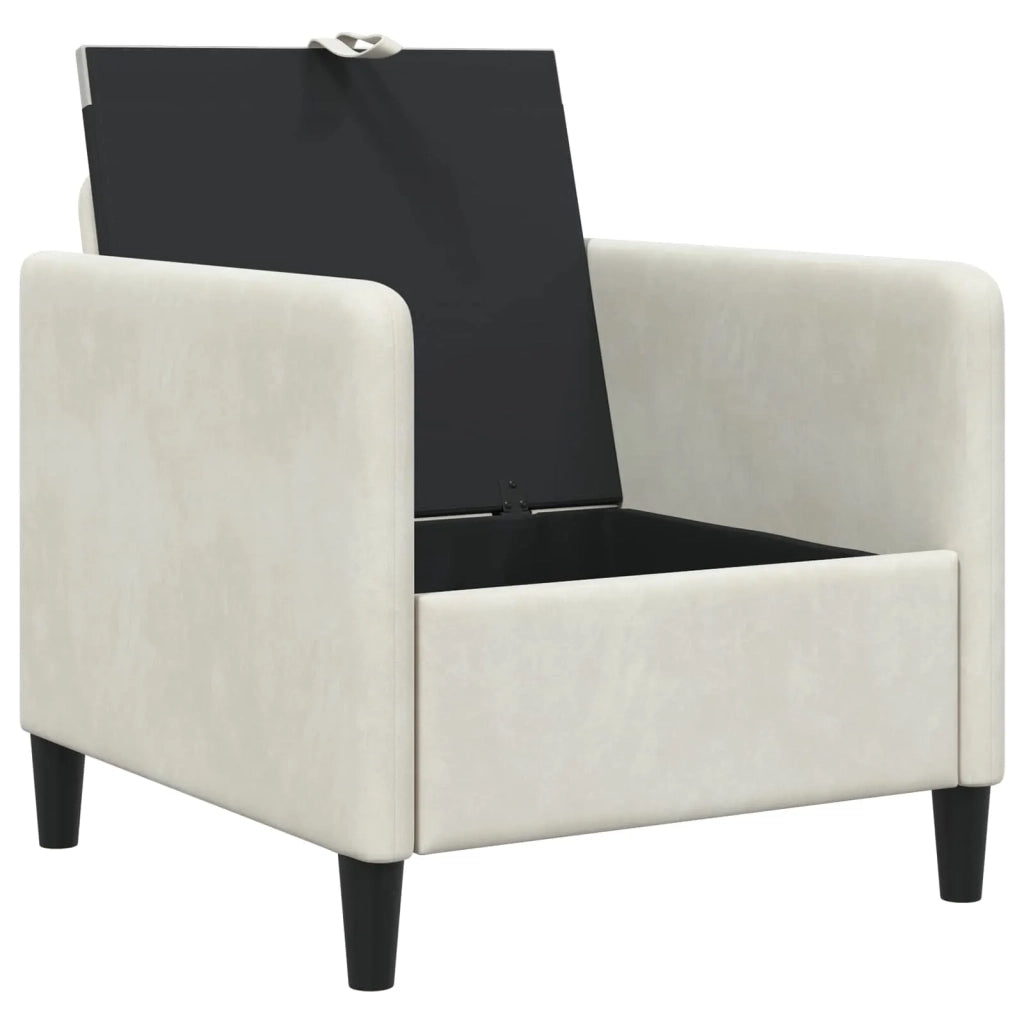 Divano con Storage Crema 72 x 78 x 87 cm Poliestere 42036885