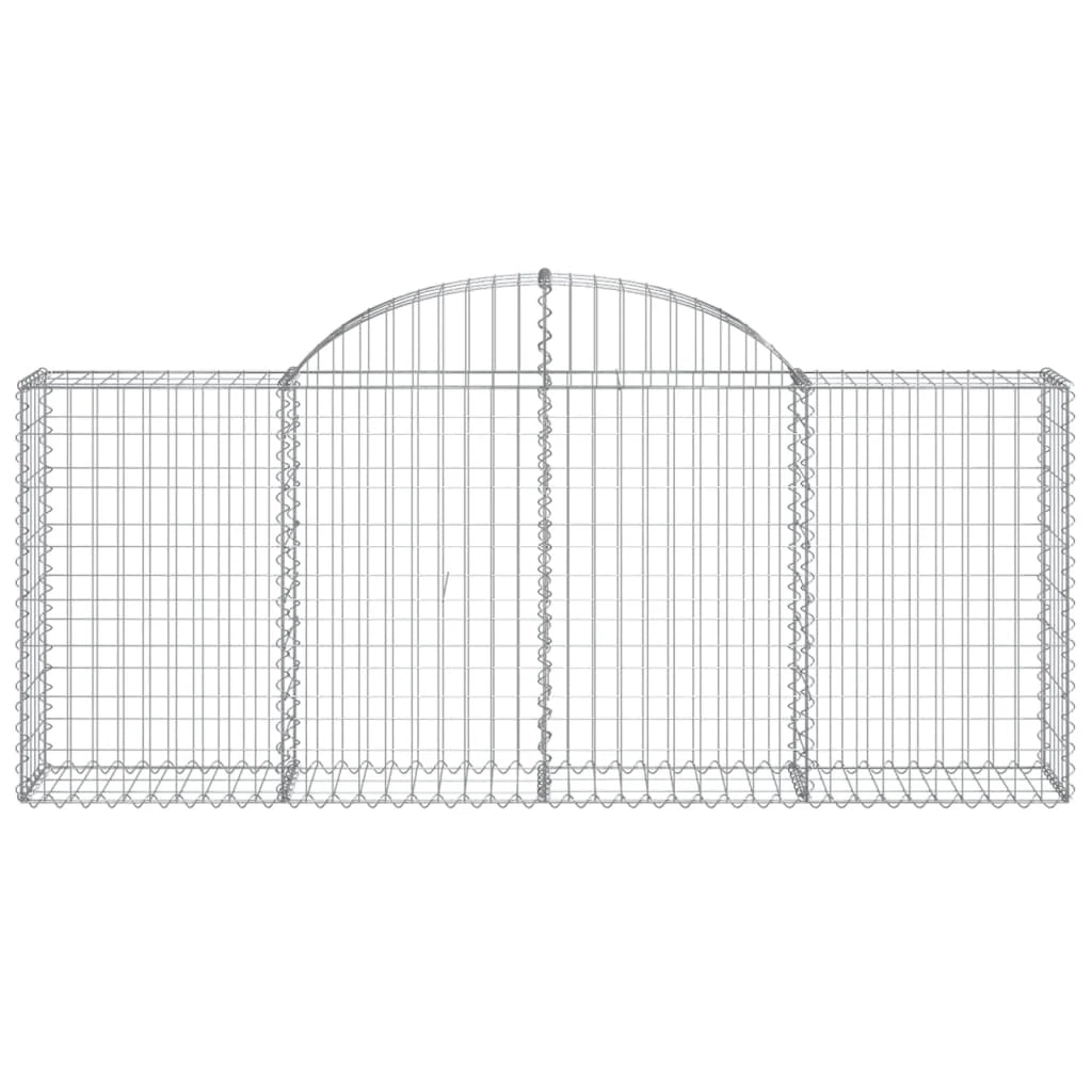 Cestini gabbioni recinzione a gabbia muro di contenimento ad arco 40 pezzi 200 x 30 x 80/100 cm ferro zincato argento 02_0040853
