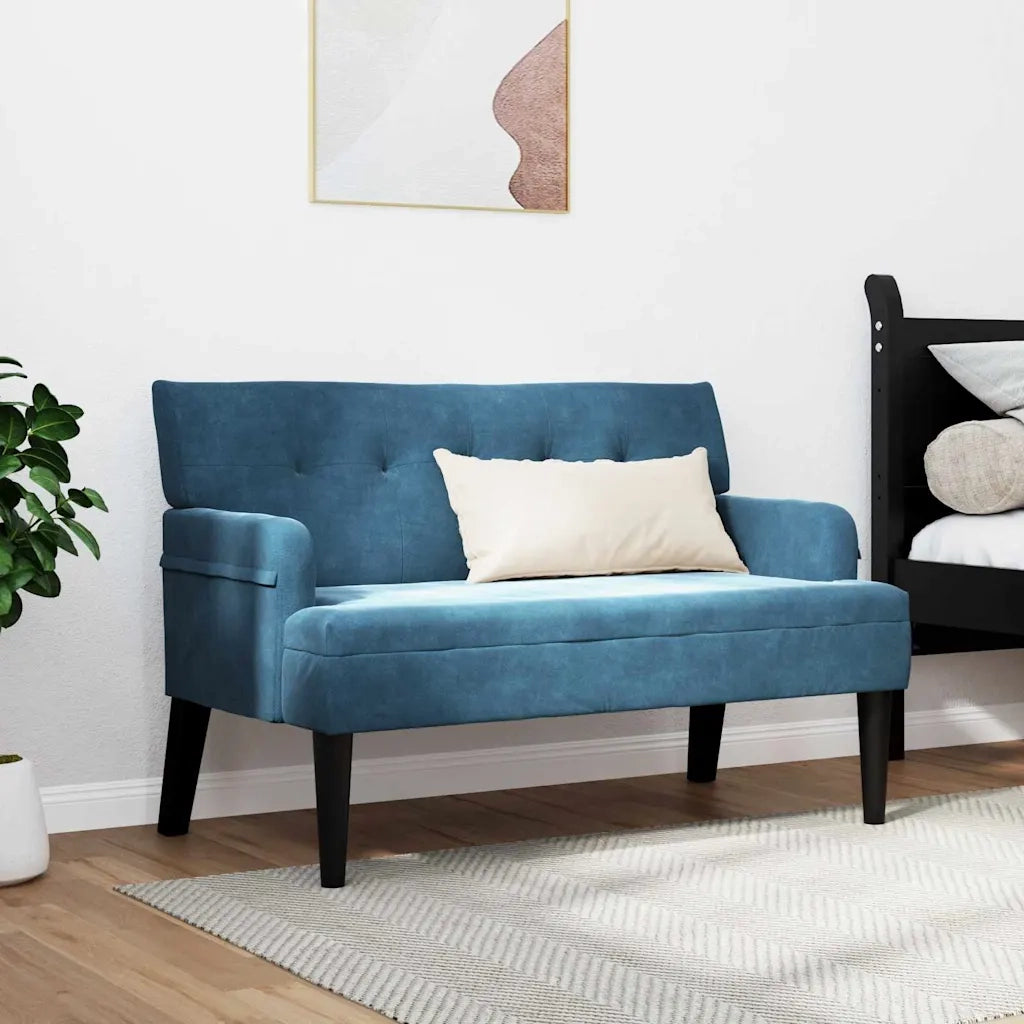 Panca Chesterfield Blu 112 x 65,5 x 75 cm Velluto 42019294