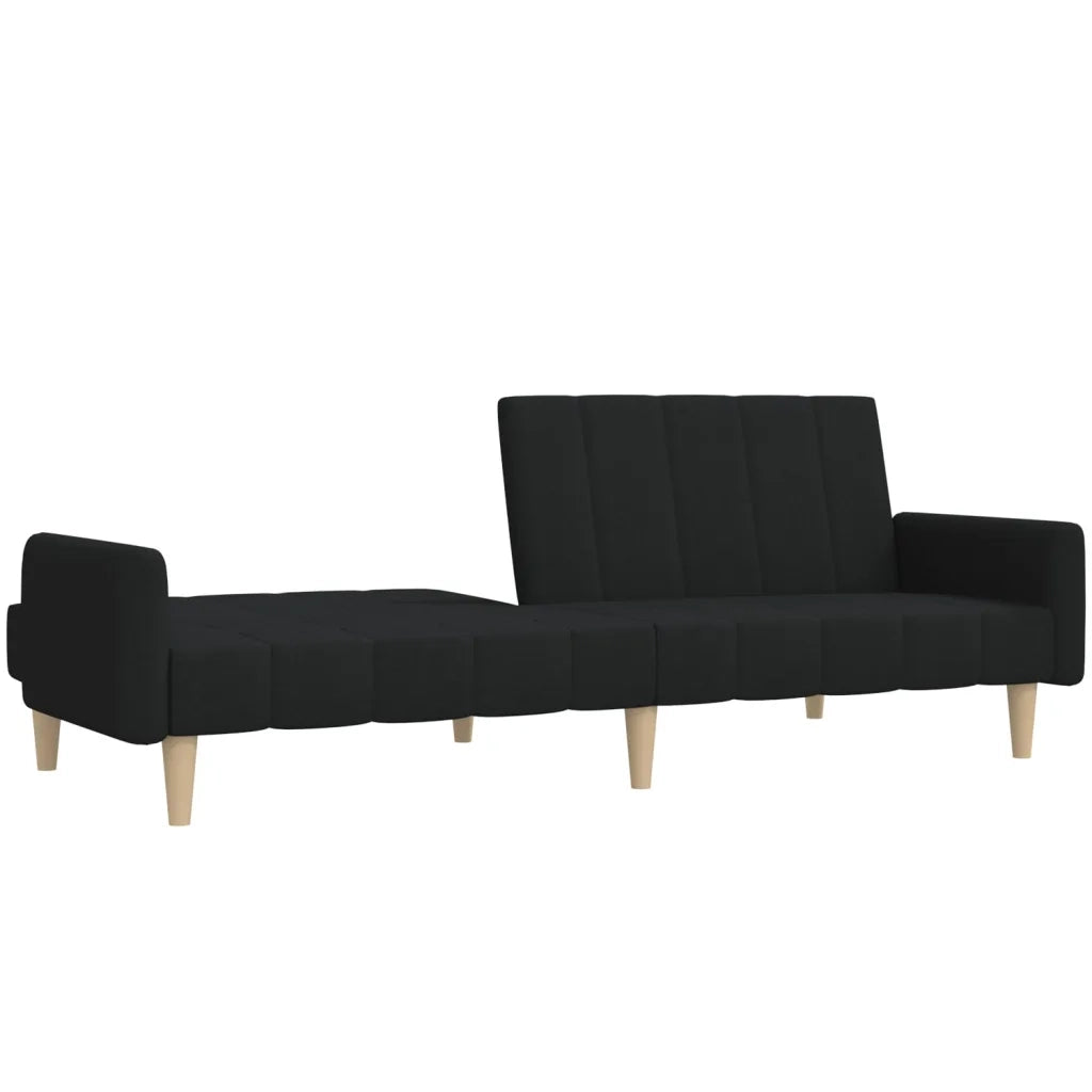 Divano Letto a 2 Posti Nero in Tessuto 375760