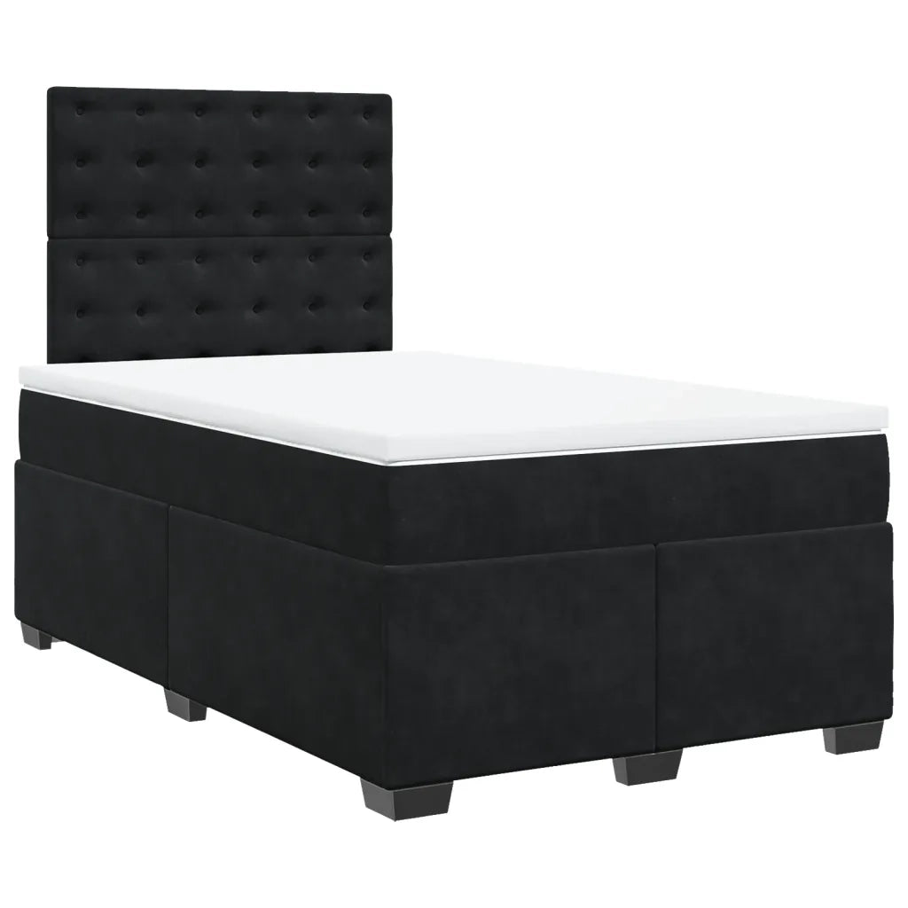 Giroletto a Molle con Materasso Nero 120x190 cm in Velluto 3290872