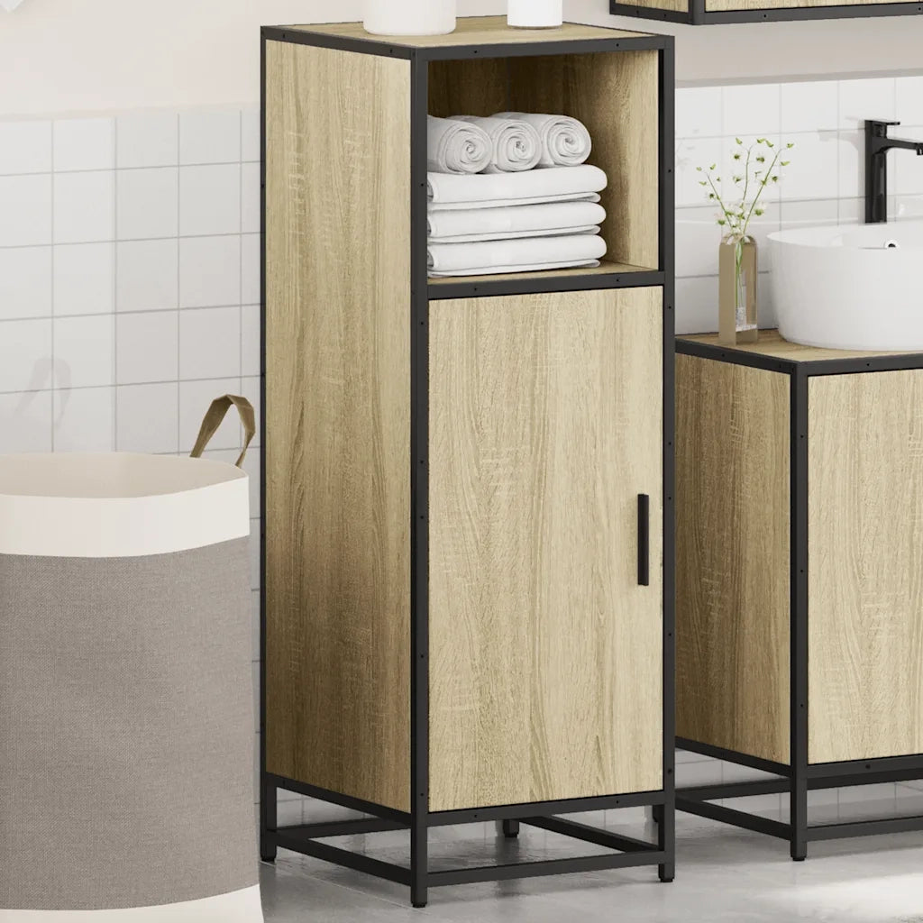 Mobiletto da bagno Rovere Sonoma 35x37,5x100 cm Legno ingegnerizzato 849240