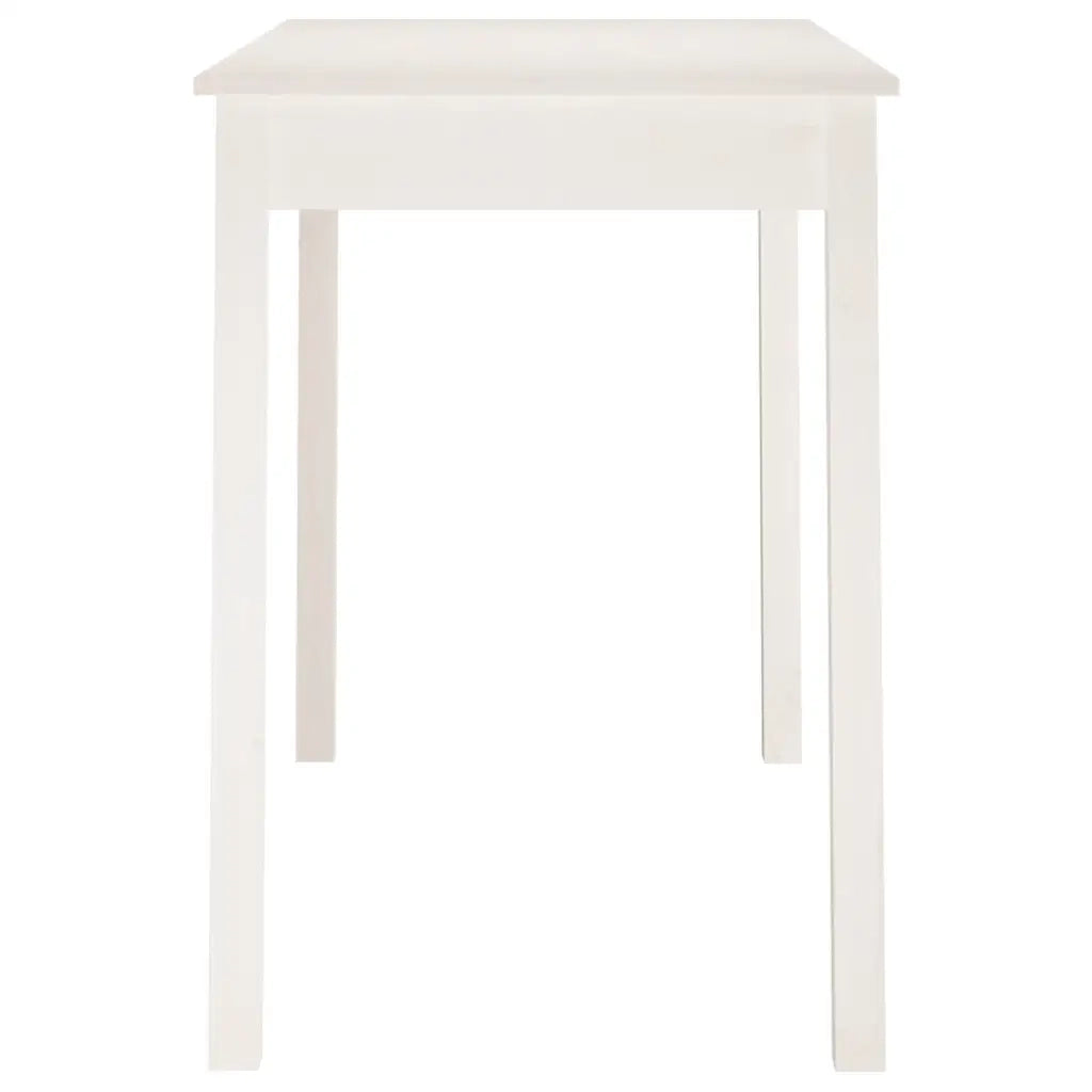Tavolo da Pranzo Bianco 110x55x75 cm in Legno Massello di Pino 814250