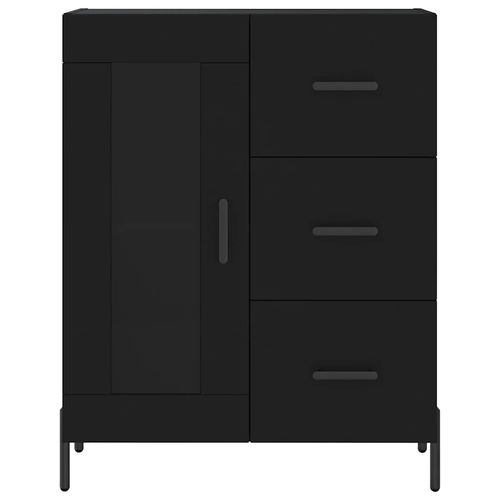 Credenza-Buffet-Armadio da cucina Nera 69,5x34x90 cm in Legno Multistrato 167273