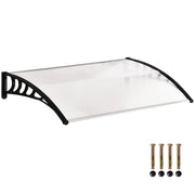 Tenda da Sole Curva con Viti e Bulloni Inclusi. in Policarbonato. PP e Alluminio. 90x150x25 cm
