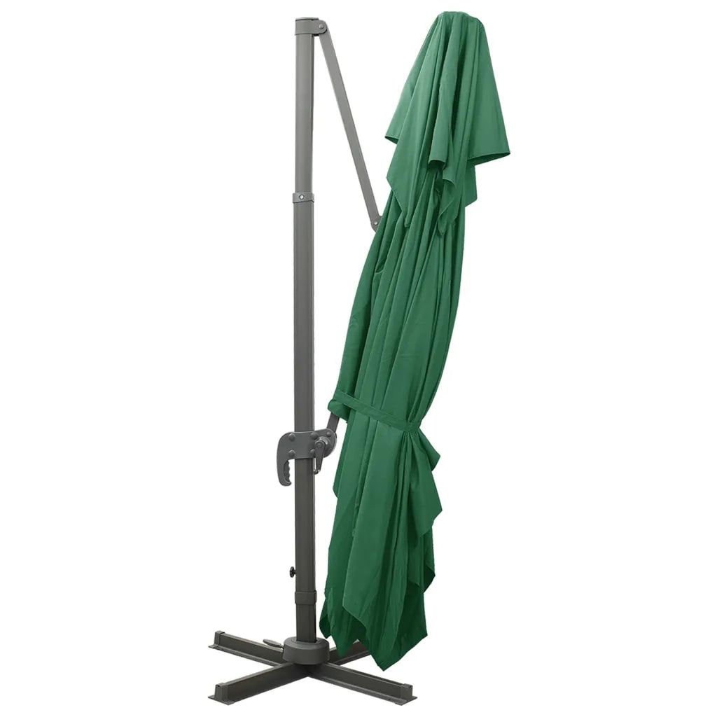 Ombrellone a Sbalzo con Doppia Copertura 400x300 cm Verde cod mxl 18196