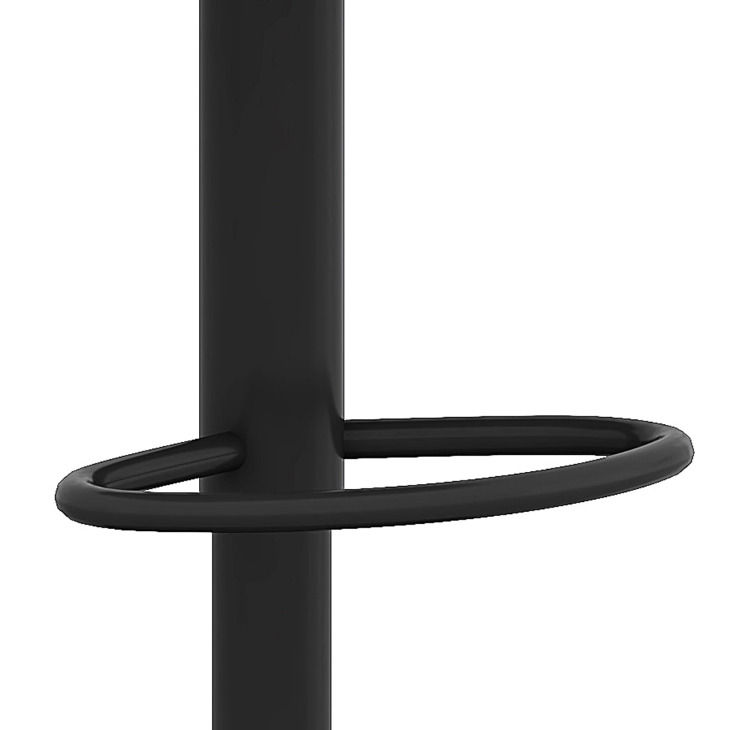 Set tavolo bar rotondo in vetro con 2 sgabelli girevoli in tessuto marrone e metallo nero per casa bar e caffè 89 cm