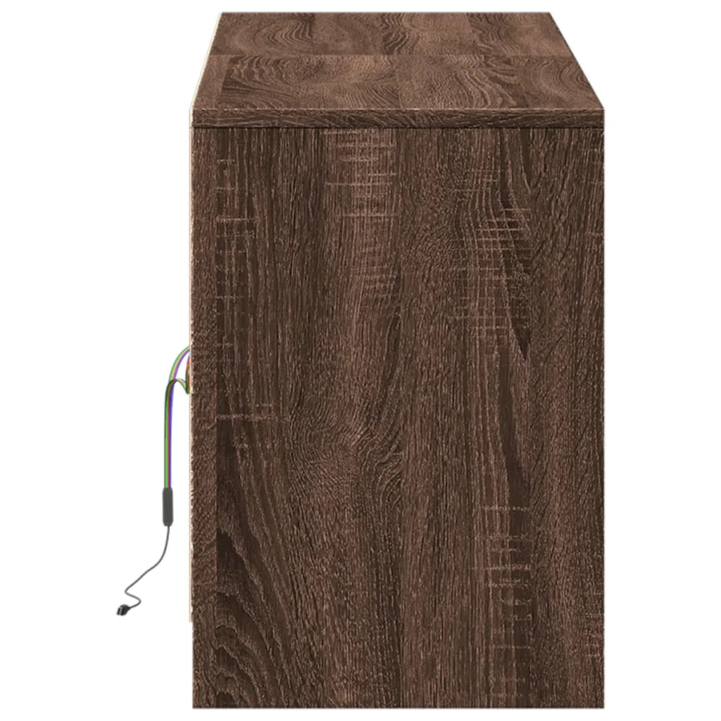 Mobile Porta TV con LED Rovere Marrone 139,5x34x50cm Truciolato