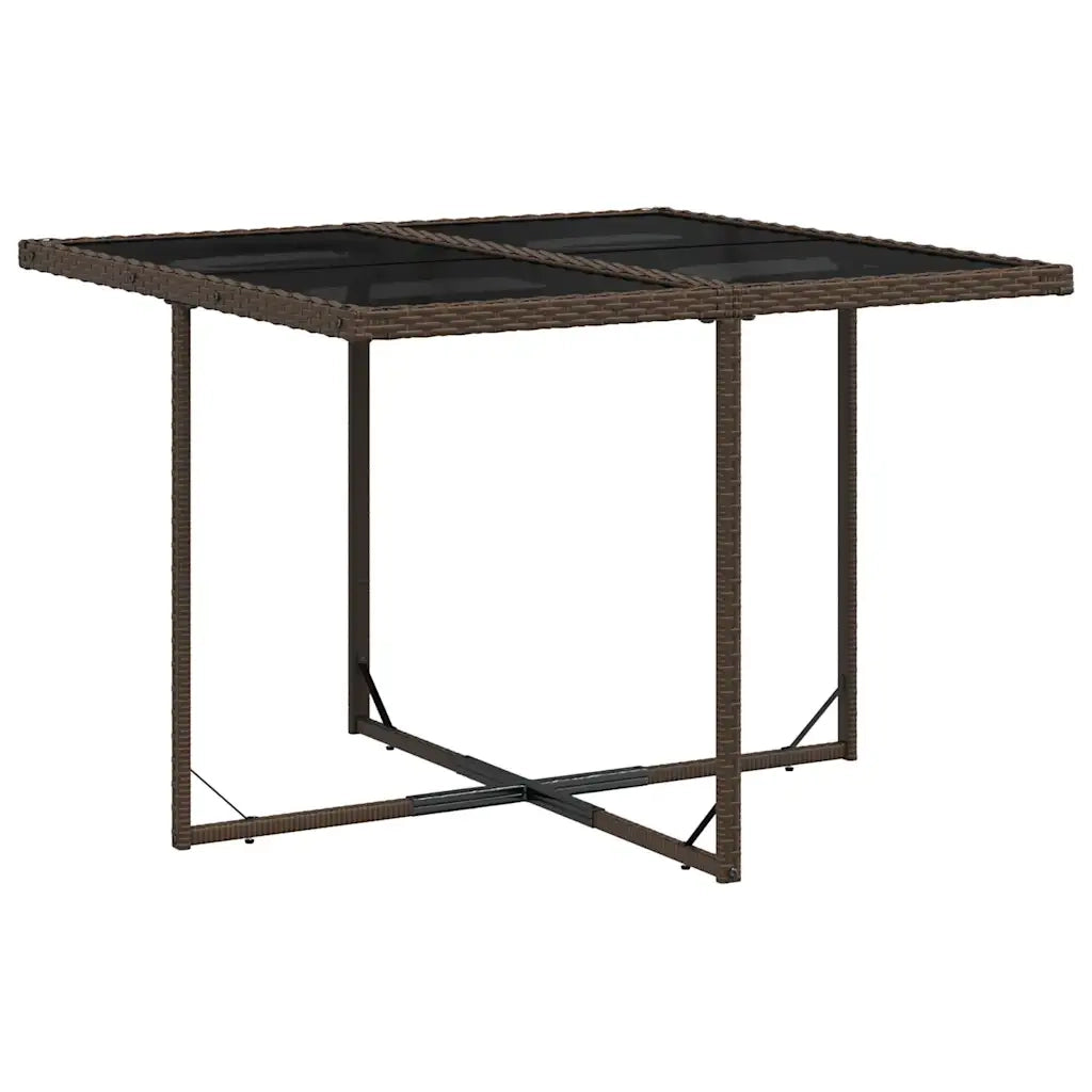 Set da Pranzo da Giardino 9pz con Cuscini Marrone in Polyrattan 3210837