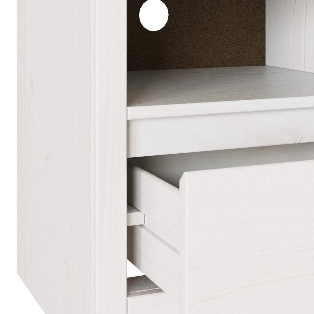 Mobile TV  "DRAMMEN" Bianco 99x43x55 cm Legno solido Pino