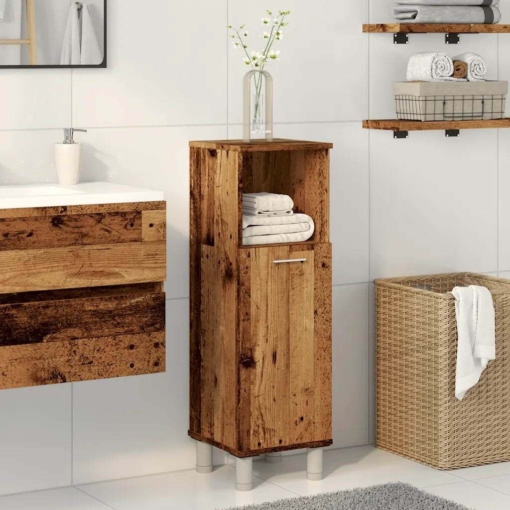 Mobile da Bagno Legno Antico 30x30x95 cm in Legno Multistrato 856137