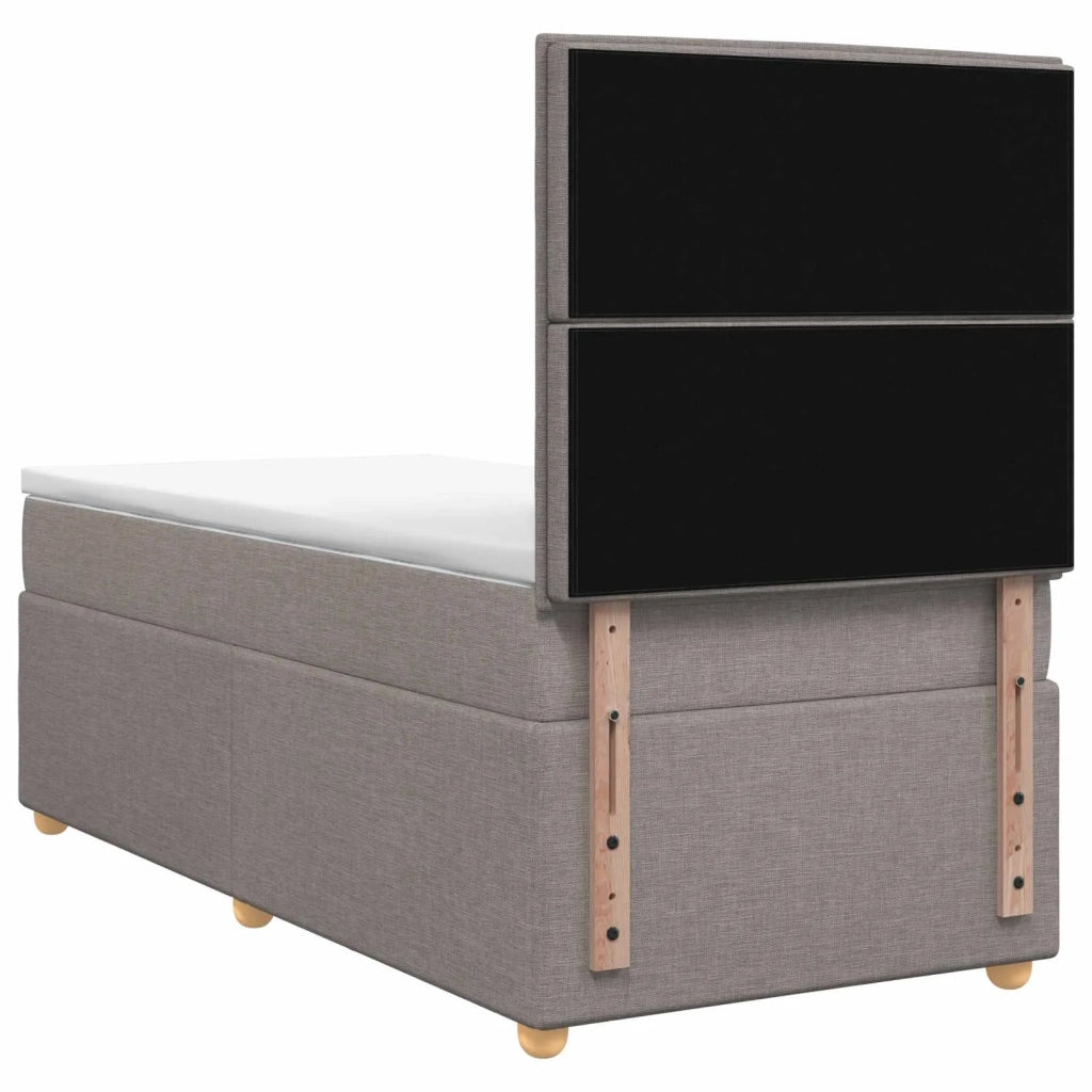 Letto box spring con materasso Tortora 90 x 200 cm Tessuto 3455270
