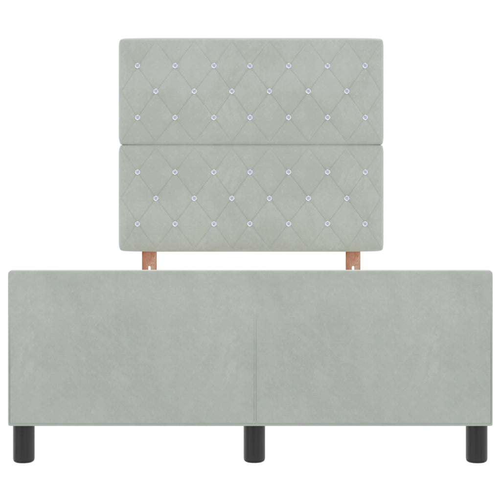 Struttura Letto Grigio Chiaro 120x190 cm in Velluto