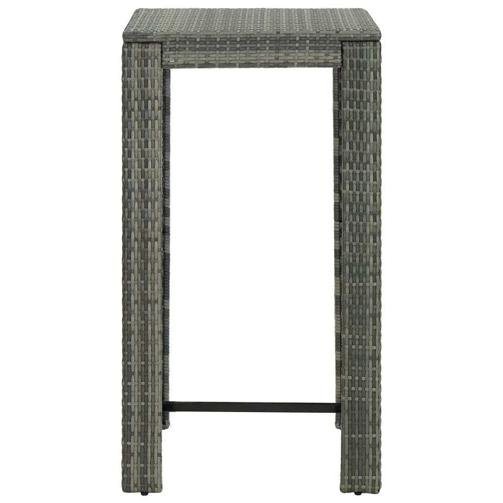 Set bar da giardino 3 pezzi con braccioli in resina intrecciata grigia 02_0014482